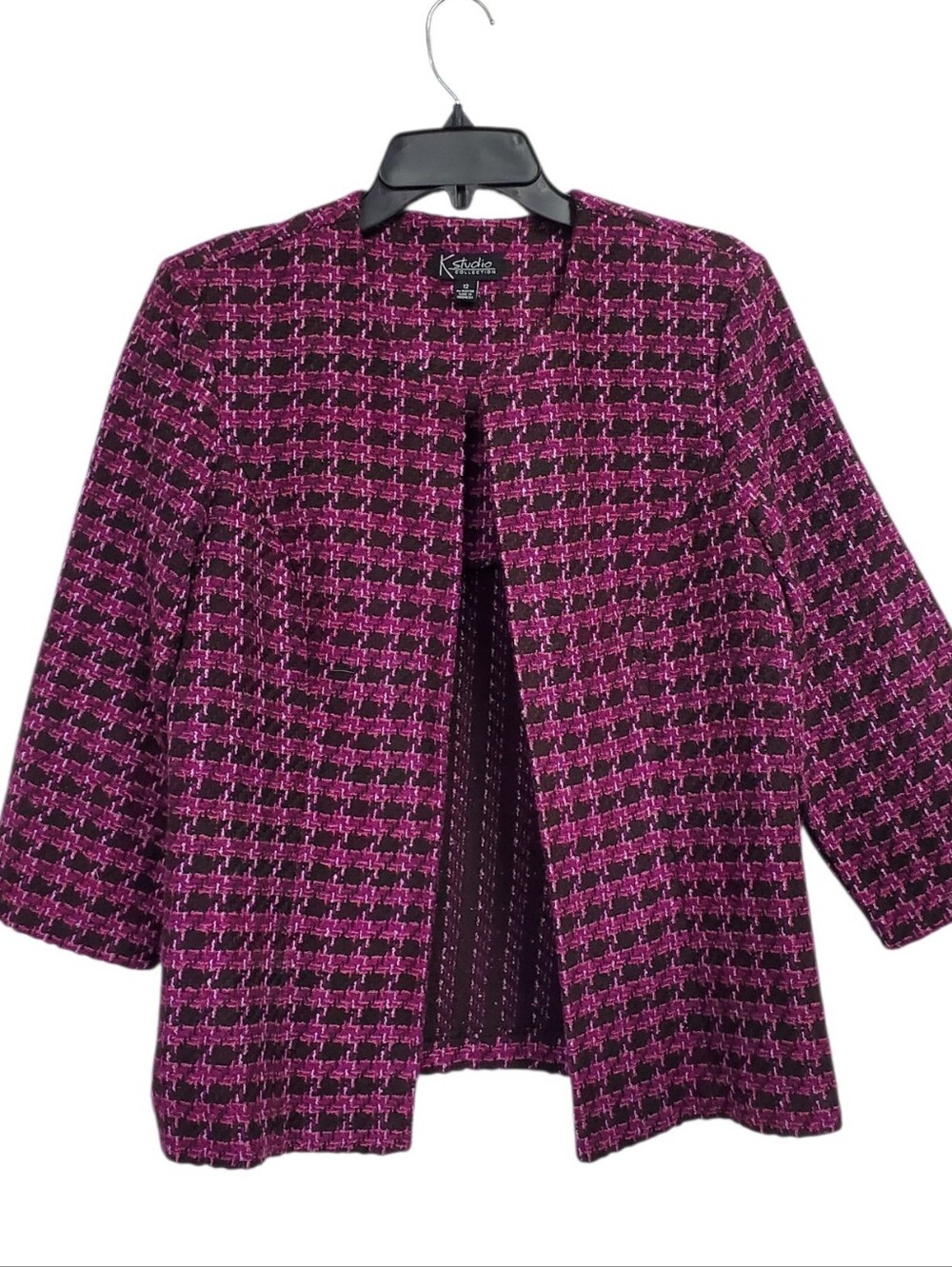 K Studio Collection Womens Purple Pkaid Jacket Size 12